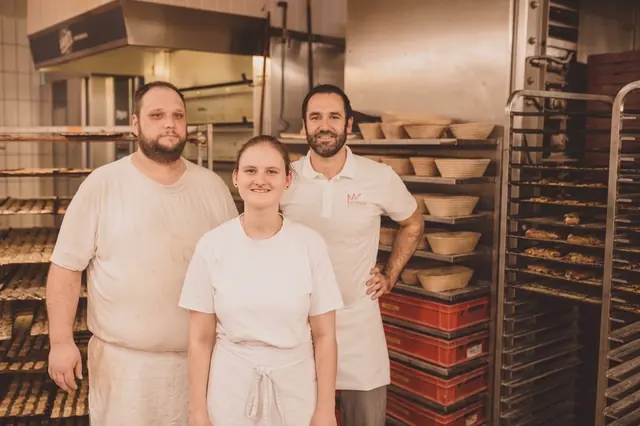 Das Team von Merfelds Backstube in der Backstube in Dülmen-Rorup